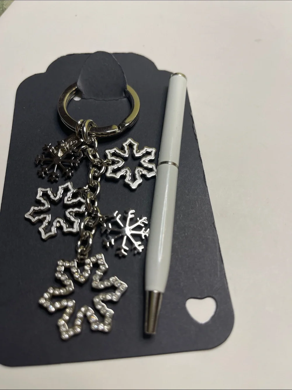 Coach Silver Snowflake Keychain and White Coach Pen - Picture 7 of 8
